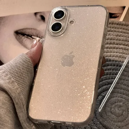 قاب گوشی آیفون شاینی اکلیلی شفاف