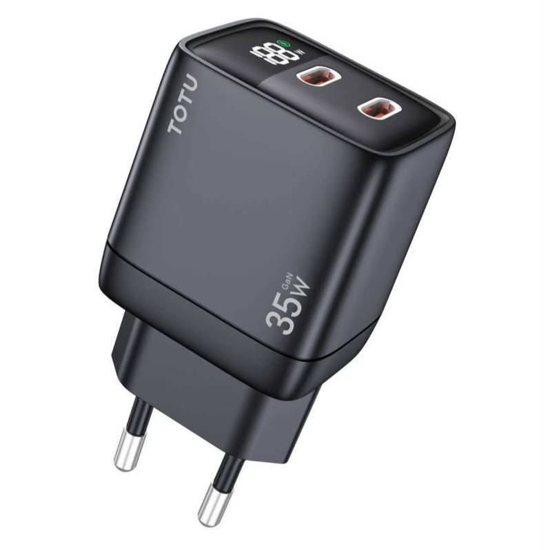 ادابتور شارژسریع دوخروجی 35 وات توتو HC-3-EU(مشکی)