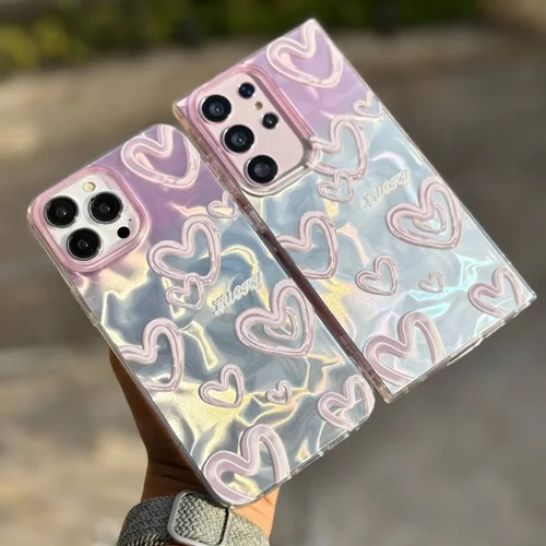 قاب قلب صدفی صورتی آیفون ، سامسونگ ، شیائومی (کدC1838)