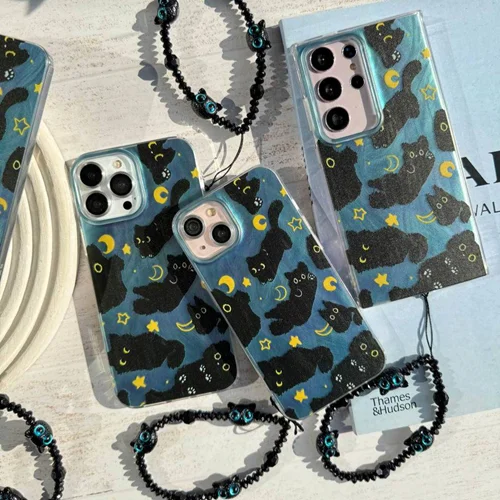 قاب گوشی Cat Night با آویز (کدC1902)