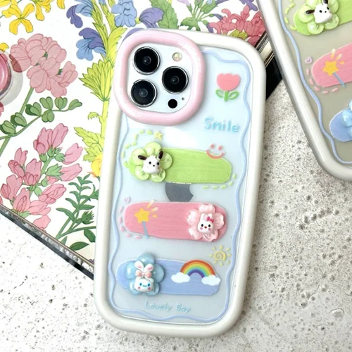 قاب گوشی آیفون عروسکی برجسته گل