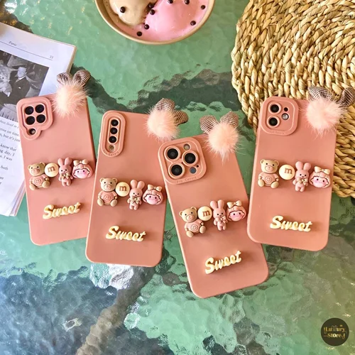 قاب گوشی خرس و دختر گوش دار(M1344)