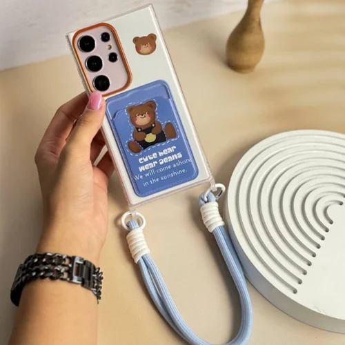 قاب جاکارتی خرس جین پوش با بند (کدC1514)