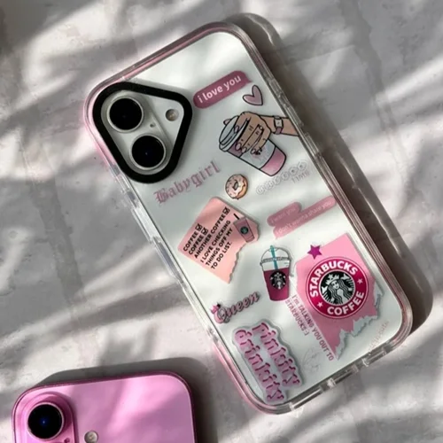 قاب گوشی آیفون Pink Starbucks