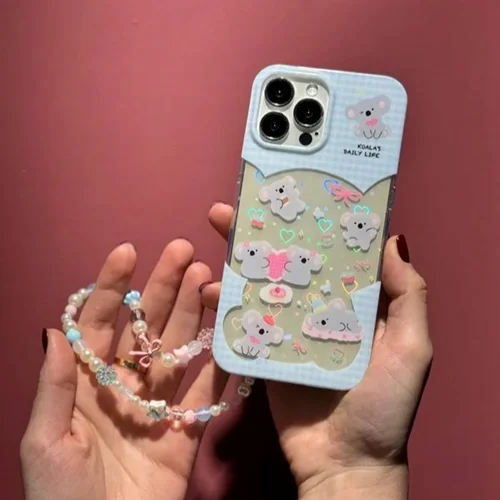 قاب موبایل آیفون کوالا خسته به همراه آويز