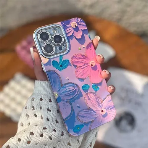 گارد گوشی گل آیفون بنفش