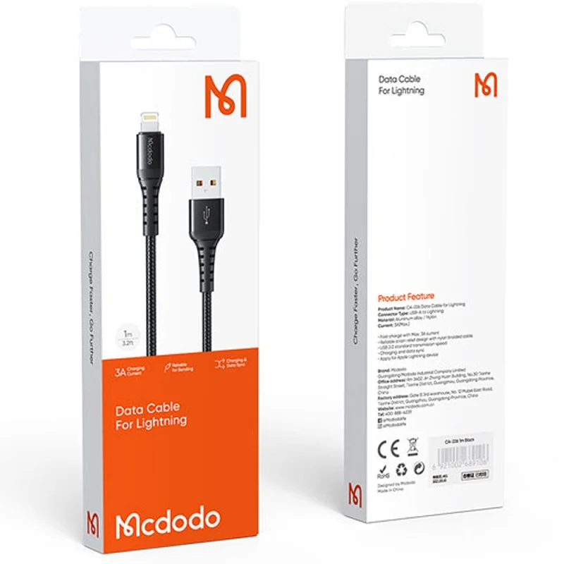 کابل شارژ Lightning To USB-A مک دودو Mcdodo مدل CA-02260