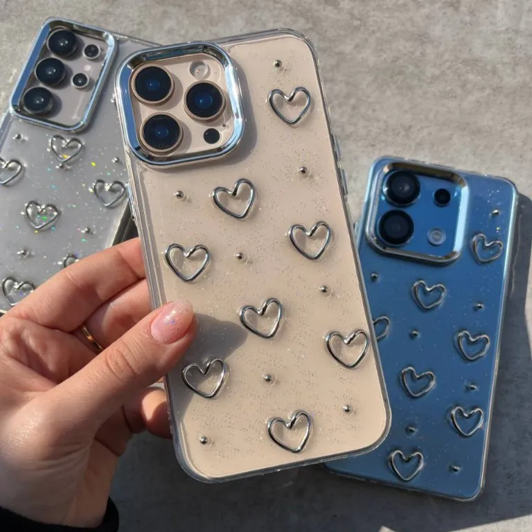 قاب شاین رزینی طرح قلب سری آیفون