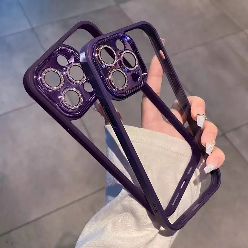 قاب گوشی G case purple محافظ لنز نگین دار C3236