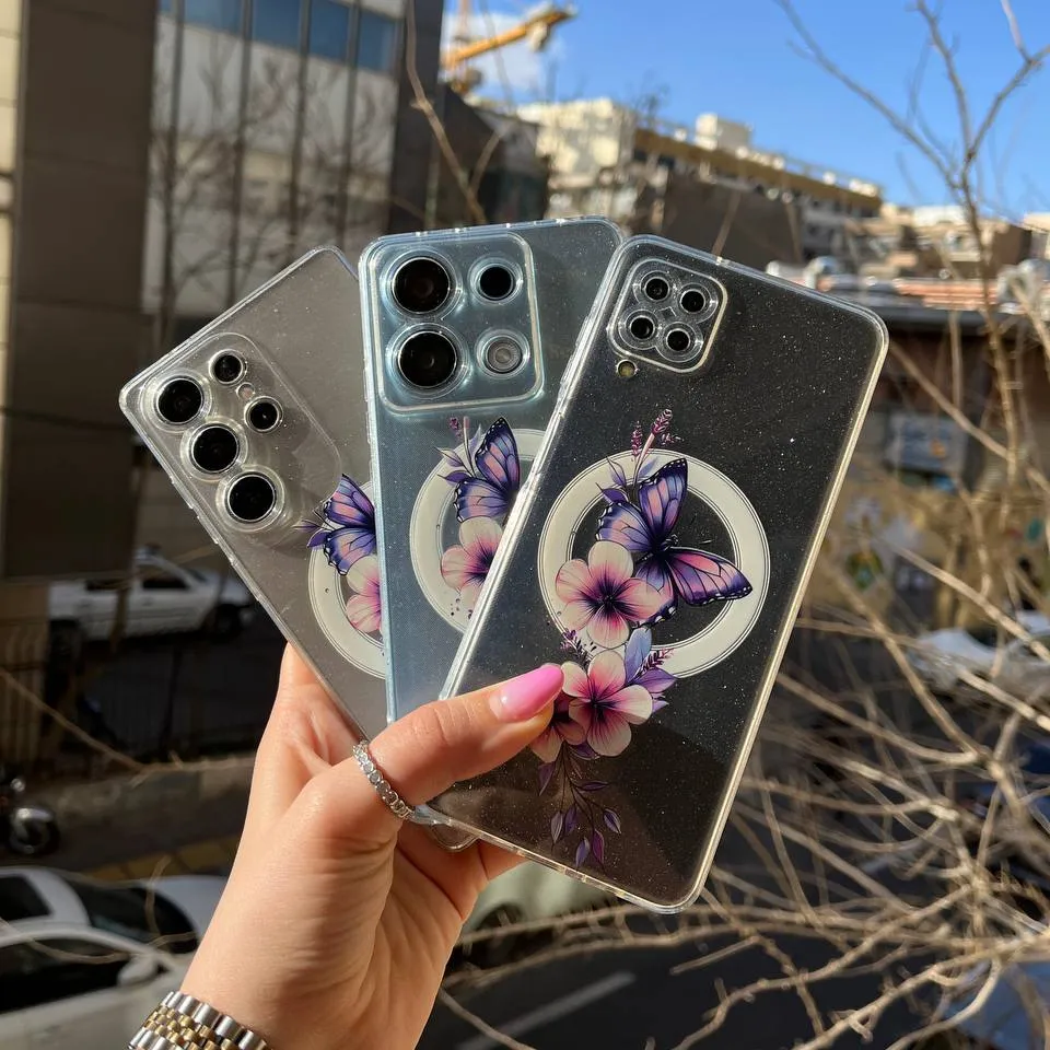 قاب ژله ای شاین دار شکوفه جواهری طرح مگسیف سری شیائومی