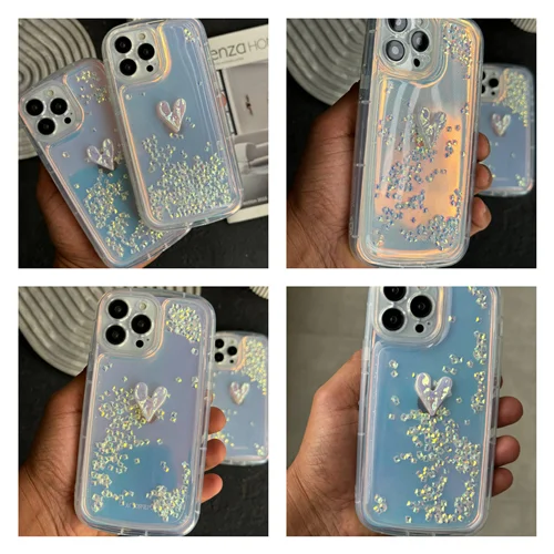 قاب موبایل آیفون قلب کریستالی آکواریومی