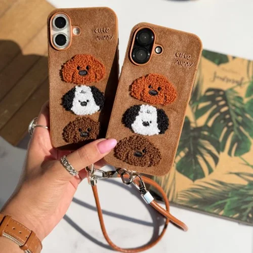 قاب Cute Puppy پشمی با آویز (کدC1952)