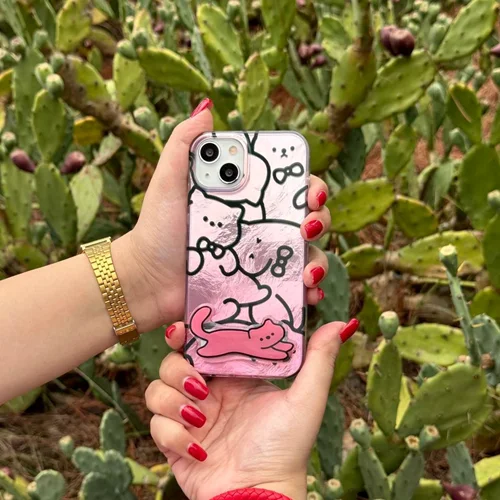 قاب گوشی آیفون گربه های صورتی