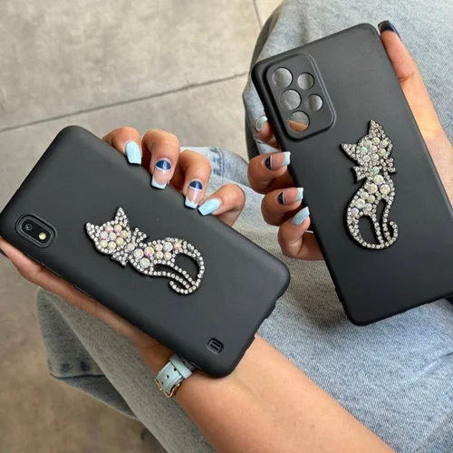 قاب موبایل سامسونگ بلک کت نگین دار