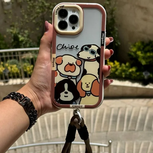 قاب سگ های خانگی  آیفون با بند (کدC1784)
