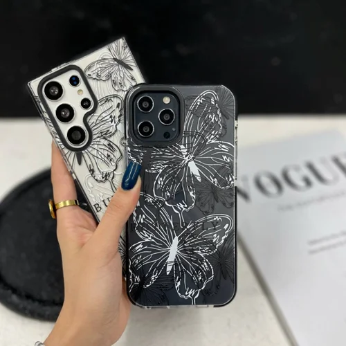 گاردcase tify پروانه مشکی سفید آیفون