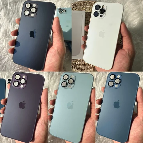 قاب AG GLASS با محافظ لنز اورجینال Apple iphone