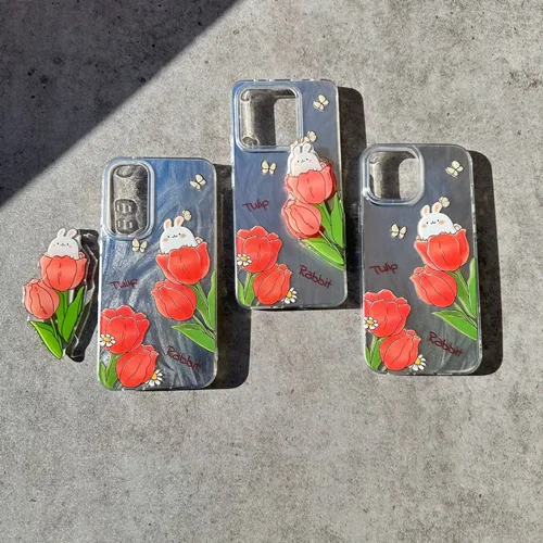 قاب براش خرگوش و لاله همراه با استند