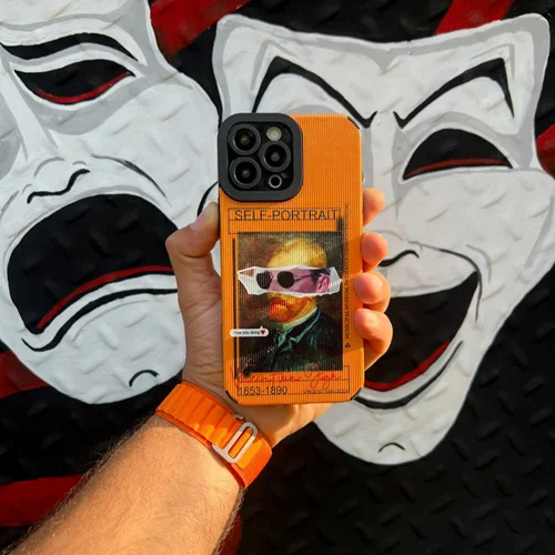 قاب گوشی کبربتی ونگوگ نارنجی آیفون C3430