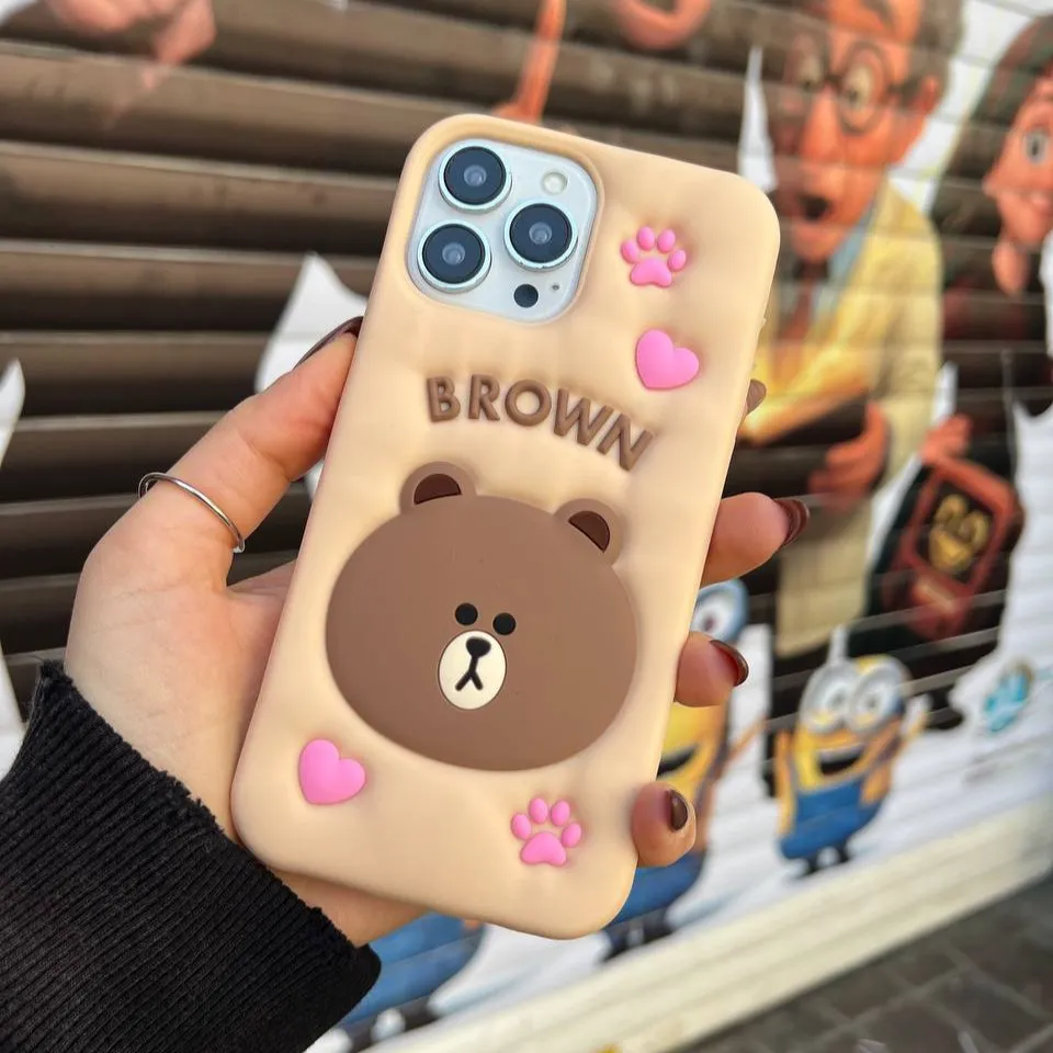 کاور گوشیbear استندشو (رنگ کرم)