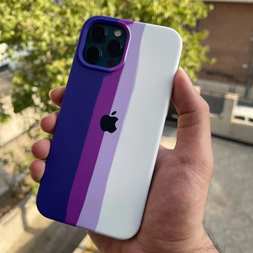 قاب سیلیکون رنگین کمانی بنفش iphone