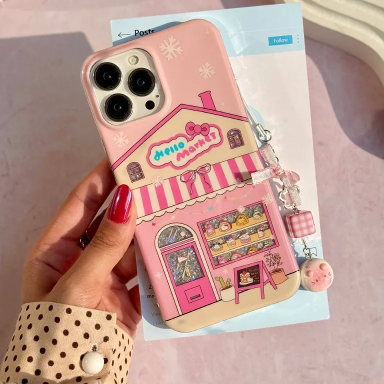 قاب گوشی آیفون Hello Market با آویز (کدC2165)