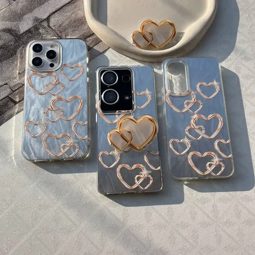 قاب براش قلب طلایی با استند