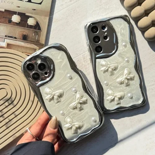 قاب Bow tie رزینی شاینی آیفون و اندروید (کدC1894)