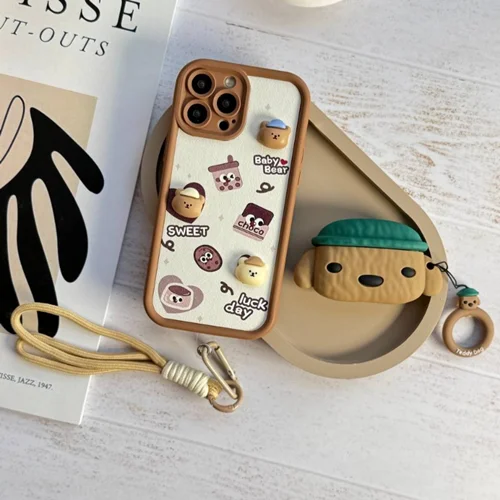 قاب گوشی آیفون Choco Bear با آویز (کدC1835)