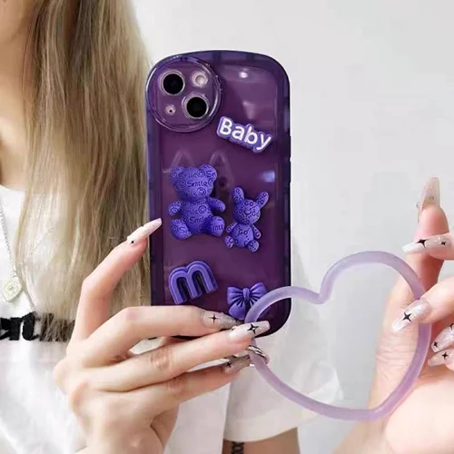 قاب گوشیPurple baby همراه حلقه قلب سامسونگ