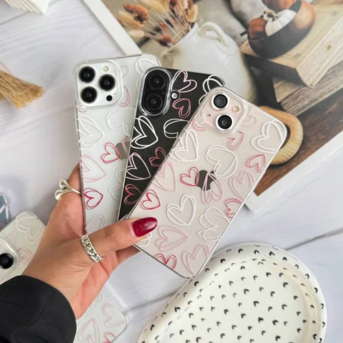 قاب گوشی آیفون قلب طلقی (کدC1884)