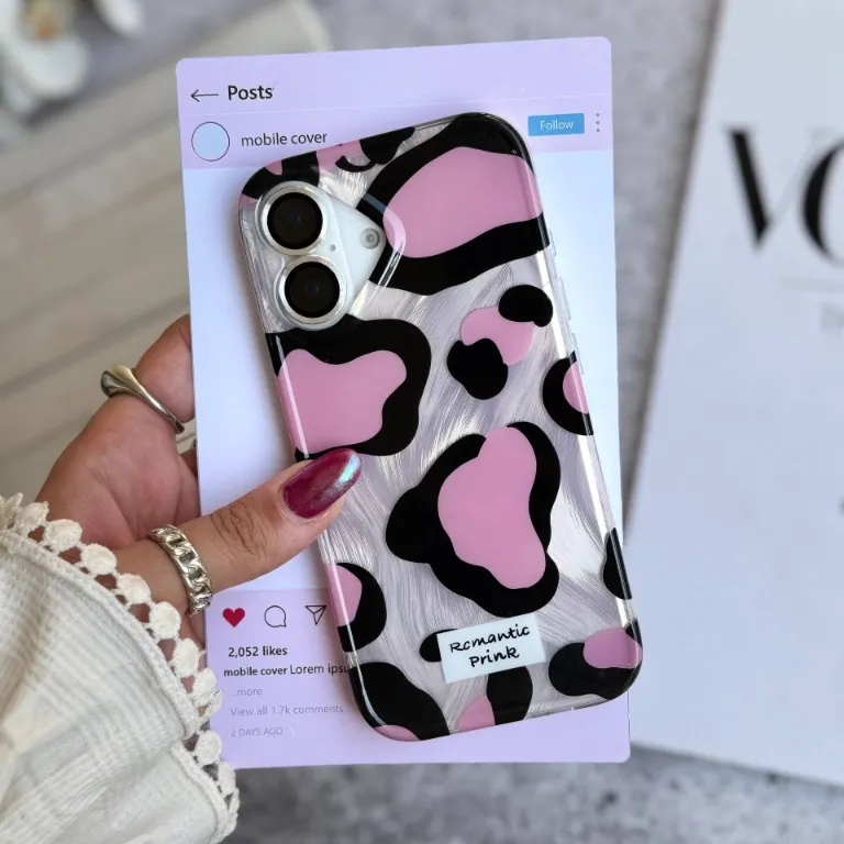 قاب پلنگی Romantic Pink آیفونی (کدC2062)