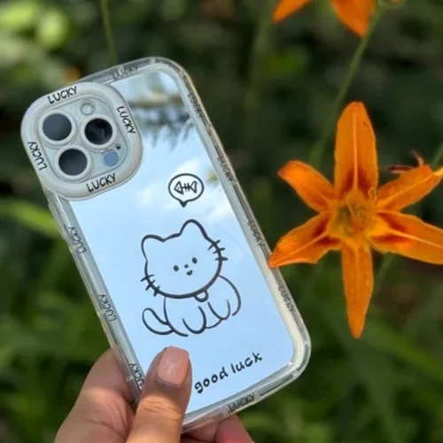 قاب گوشی آیینه ایی گربه 3D