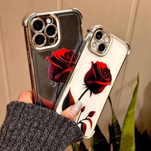 قاب گوشی گل رز قرمز ایفون