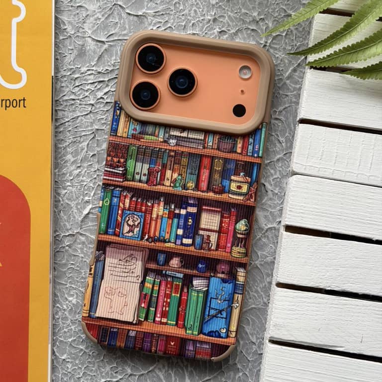 قاب کتابخانه رنگی مخملی آیفون