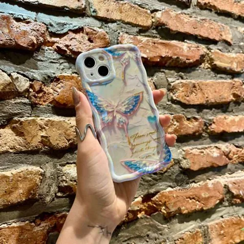 قاب پروانه رنگین کمانی هلوگرامی آیفون