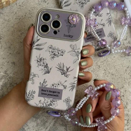 قاب موبایل آیفون گل خودتو دوست داشته باش + بندست