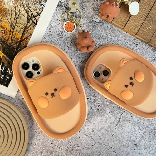 قاب آیفون دمپایی خرسی Teddy slippers (کدC1893)