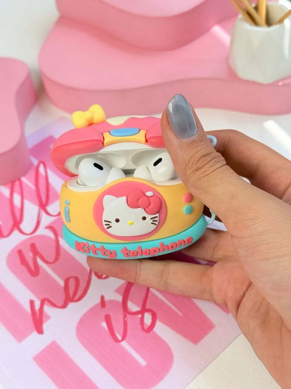 کاور ایرپاد سیلیکونی Kitty Telephone (کدa0327)