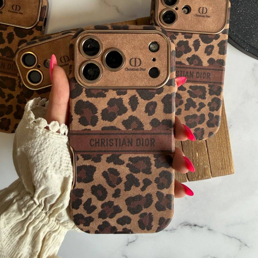 قاب گوشی آیفون Dior Leopard Golden (کدC2217)