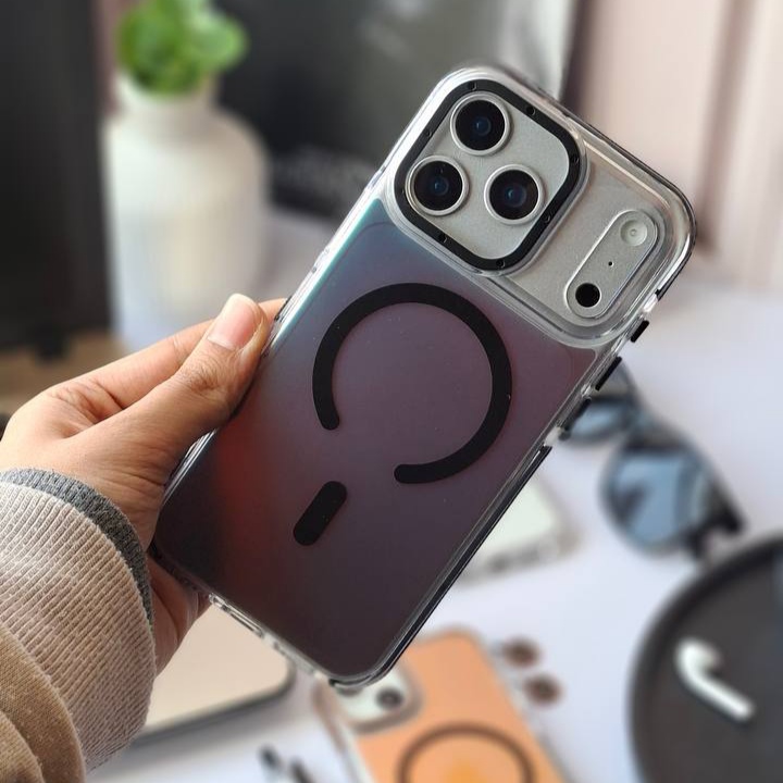 قاب گوشی هلوگرامی لاکچری آیفون به همراه گلس لنز تکی