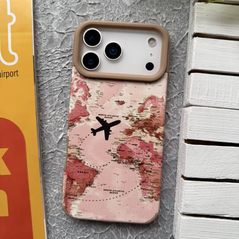 قاب هواپیما صورتی مخملی آیفون