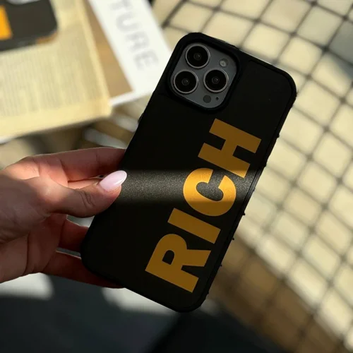 کاور گوشی آیفون رنگ مشکی Rich Rich Rich (کدC1653)