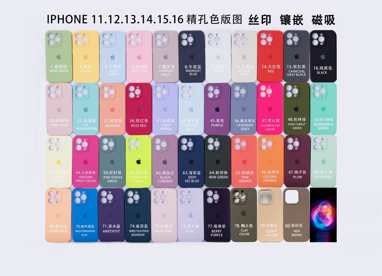 قاب گوشی سیلیکونی محافظ لنز دار آیفون سری 13 (شماره رنگ روی قاب )